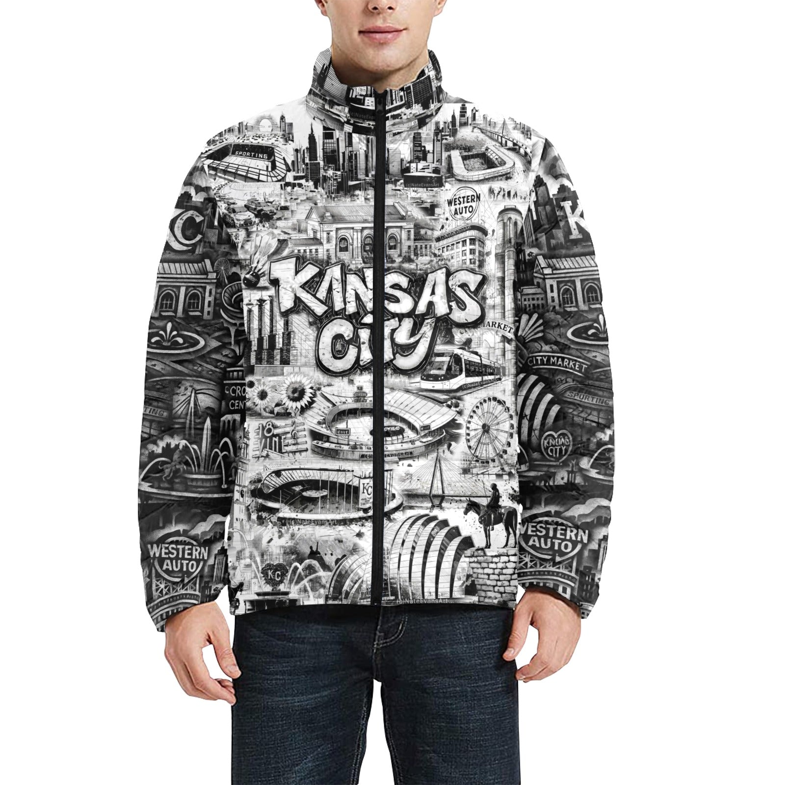 KANSAS CITY (B&W) Unisex Coat