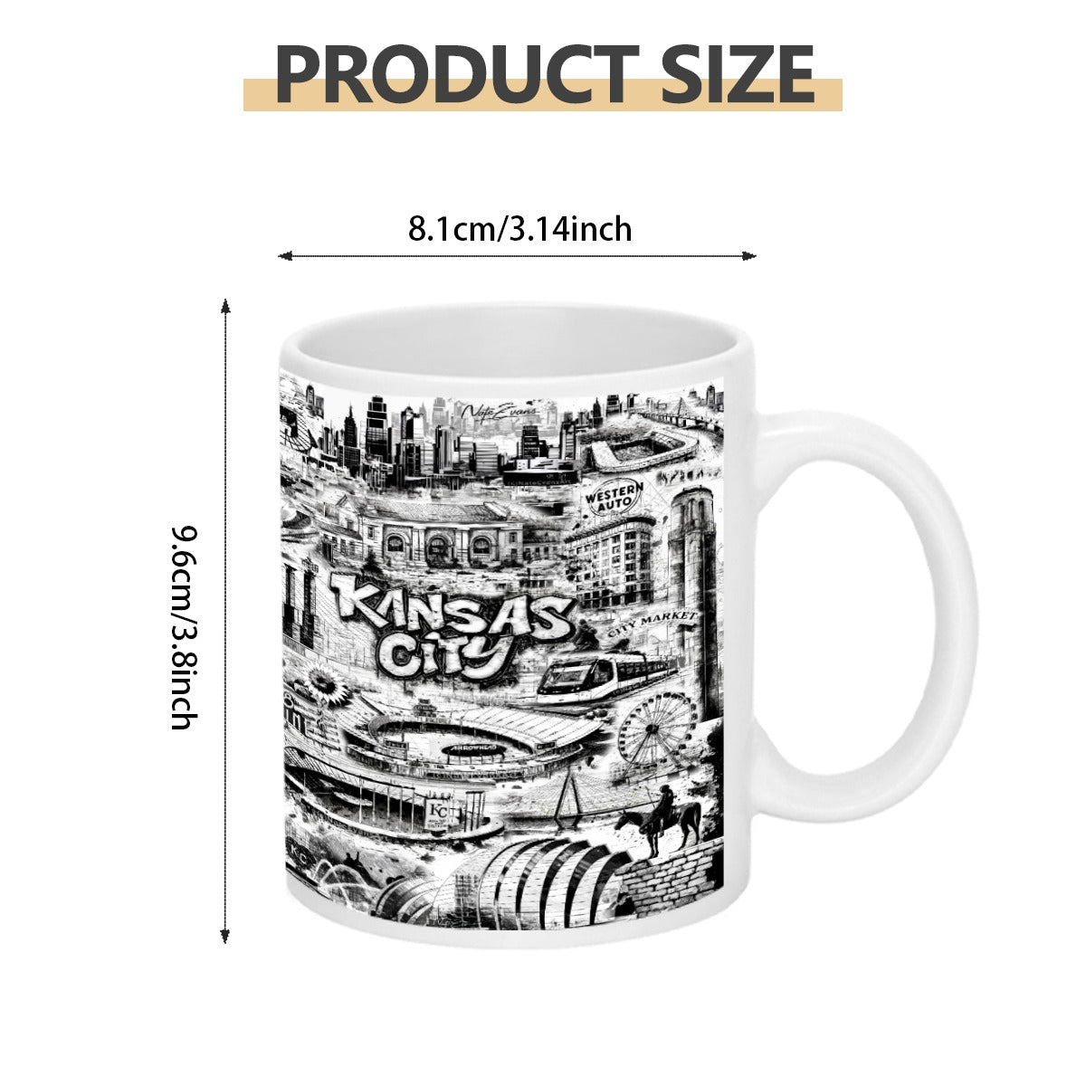 KANSAS CITY Mug b&w