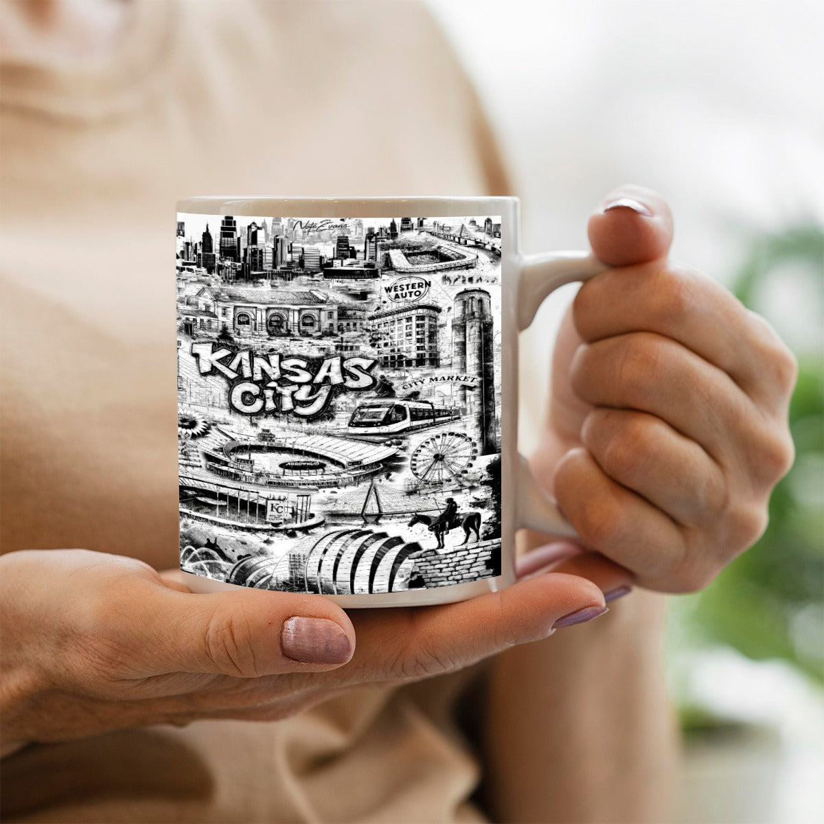 KANSAS CITY Mug b&w