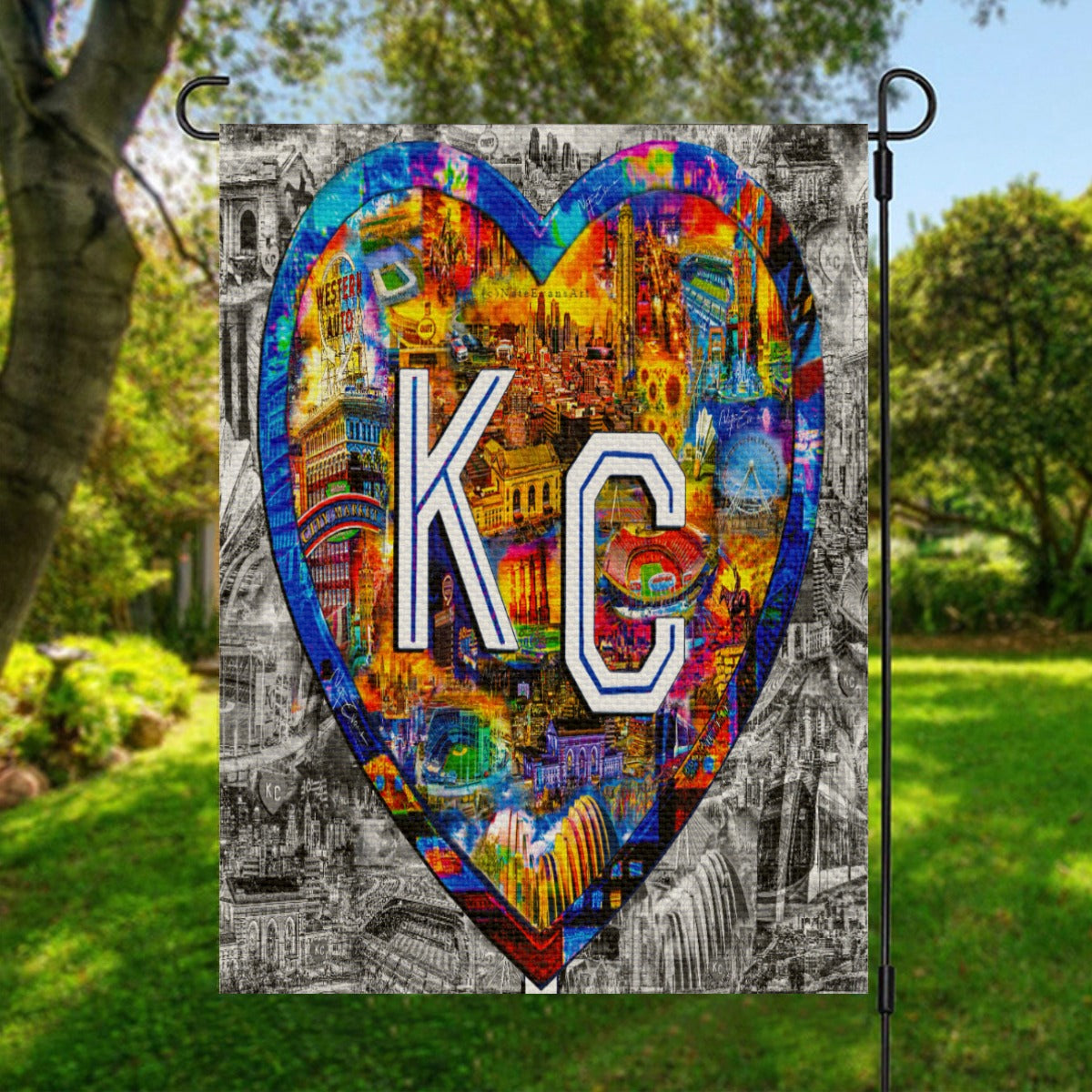 KC HEART Garden Flag