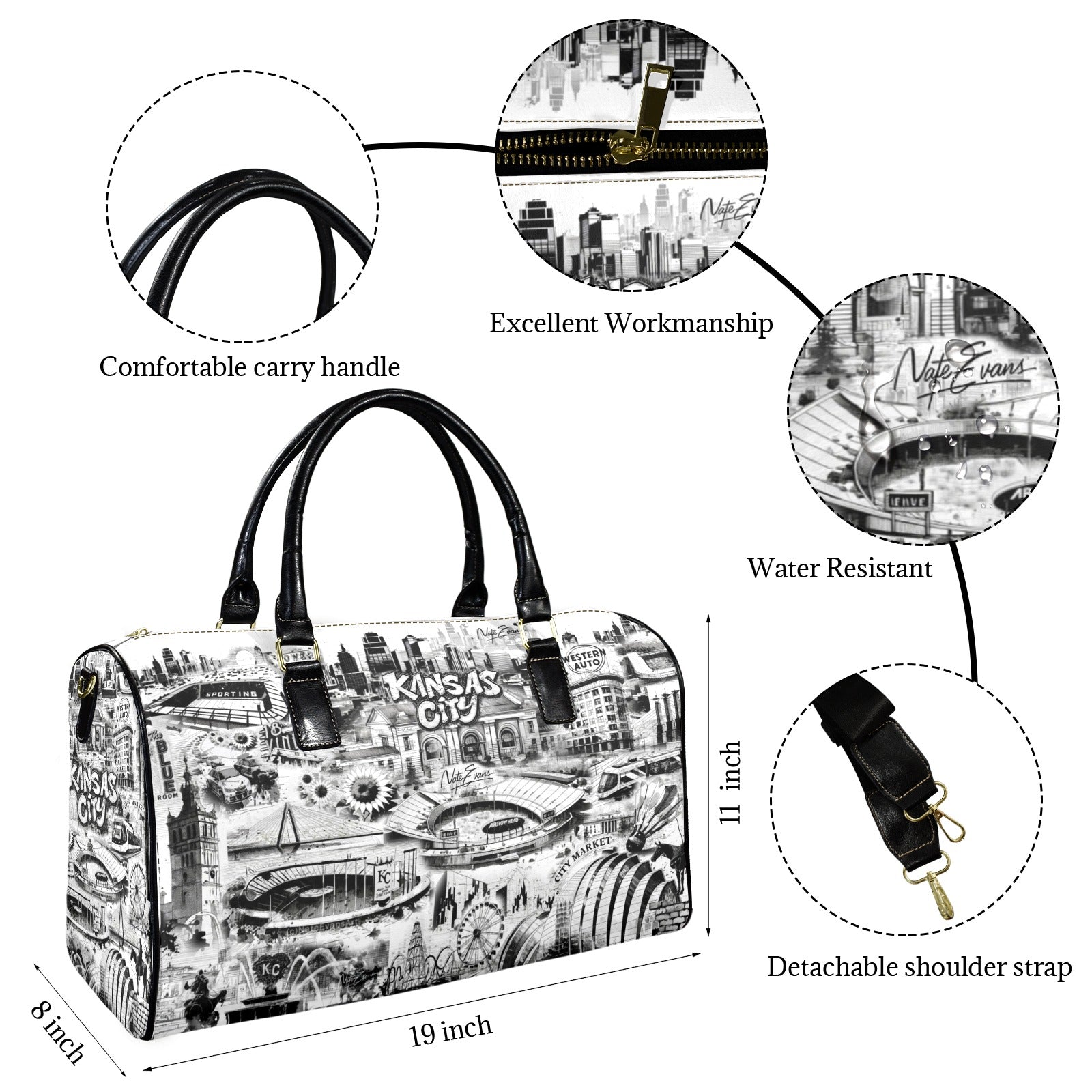 KANSAS CITY Leather Travel Bag