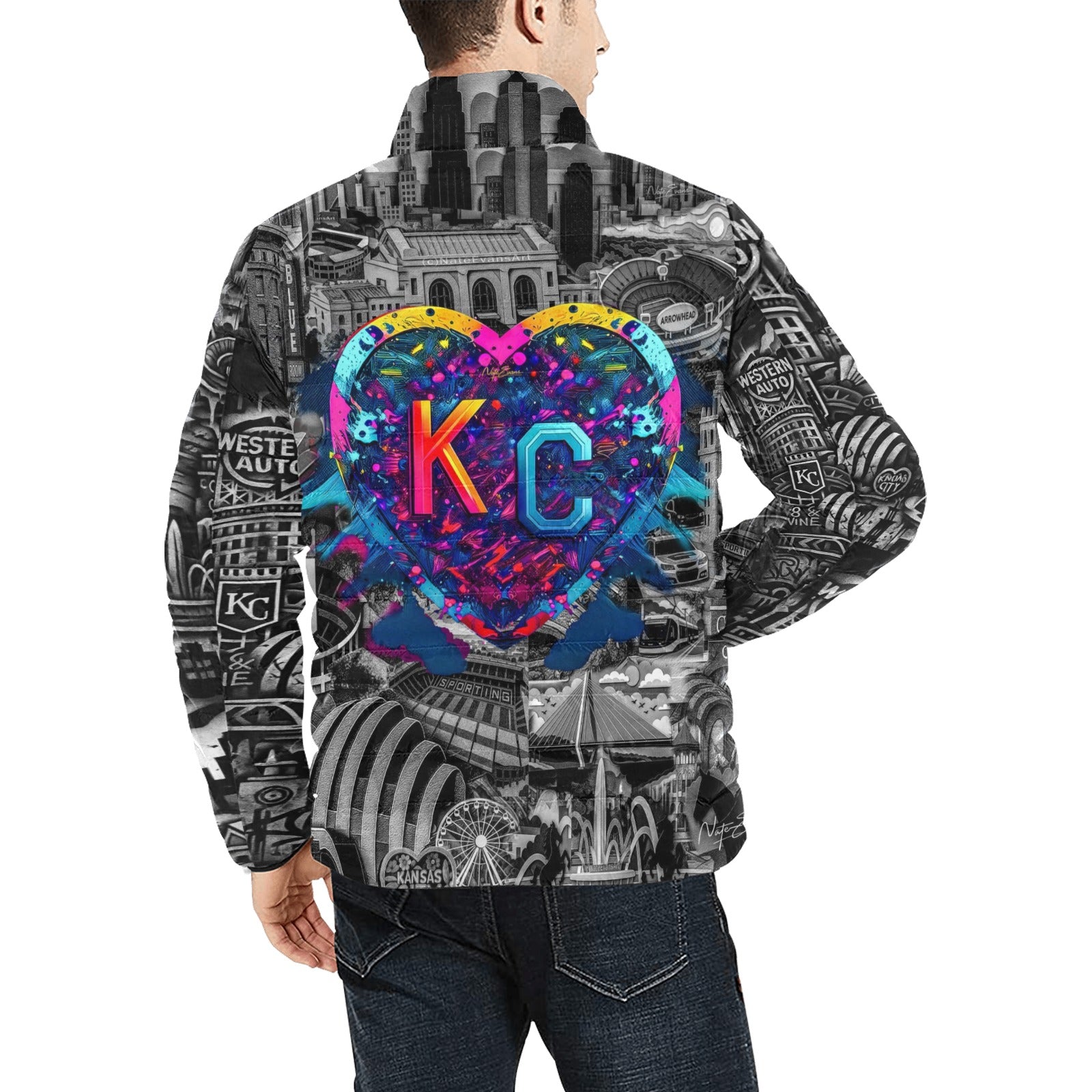 KANSAS CITY Heart Unisex BUBBLE COAT