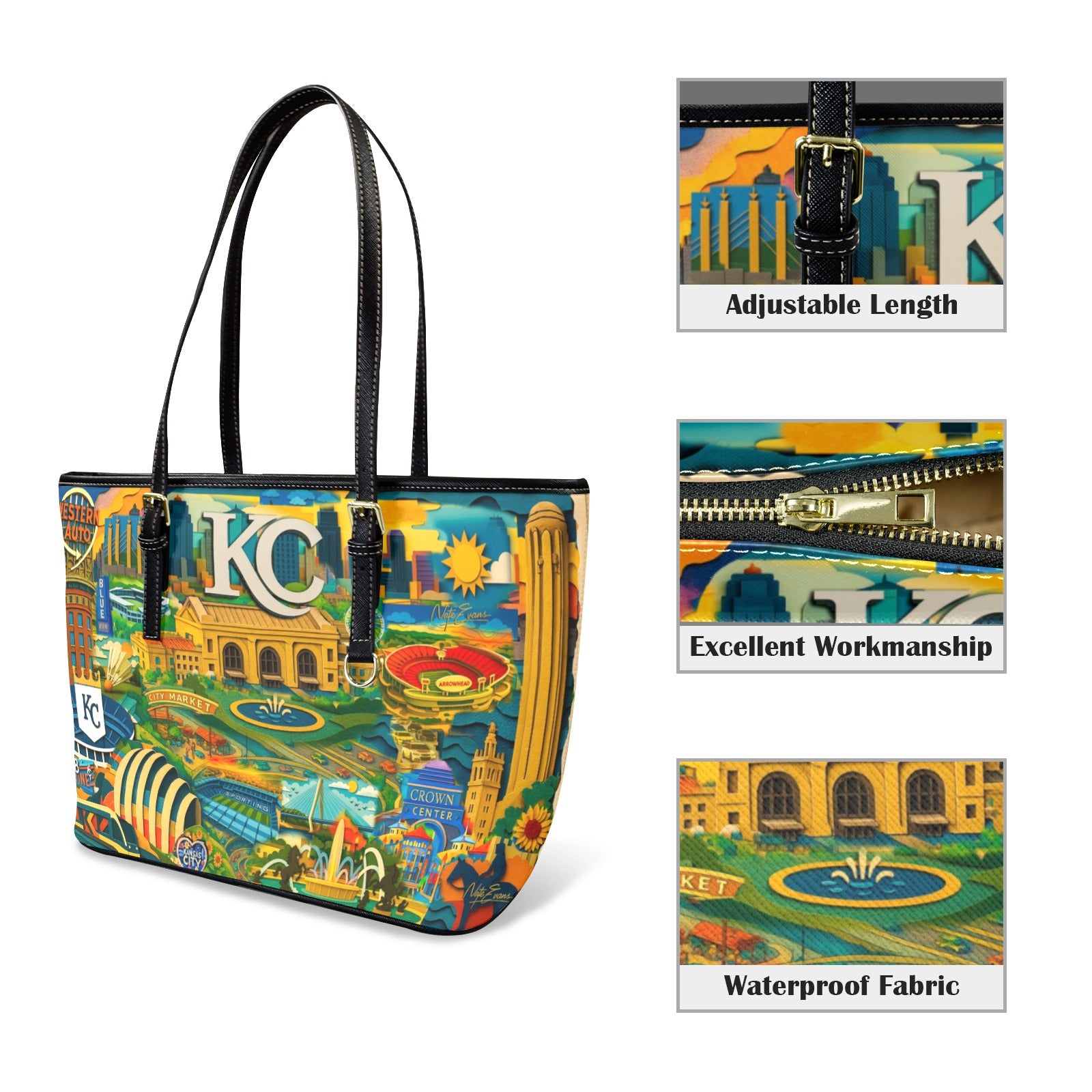 KANSAS CITY Leather Purse "High Grade"