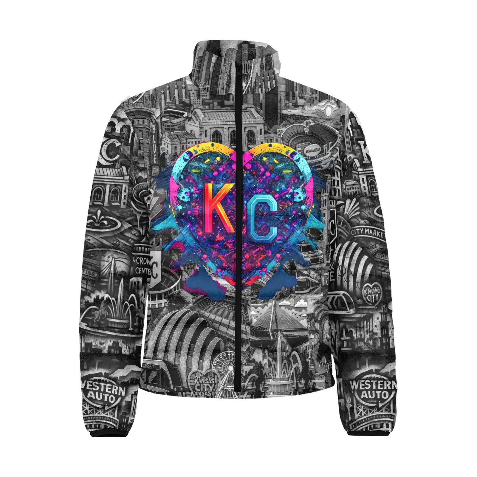 KANSAS CITY Heart Unisex BUBBLE COAT