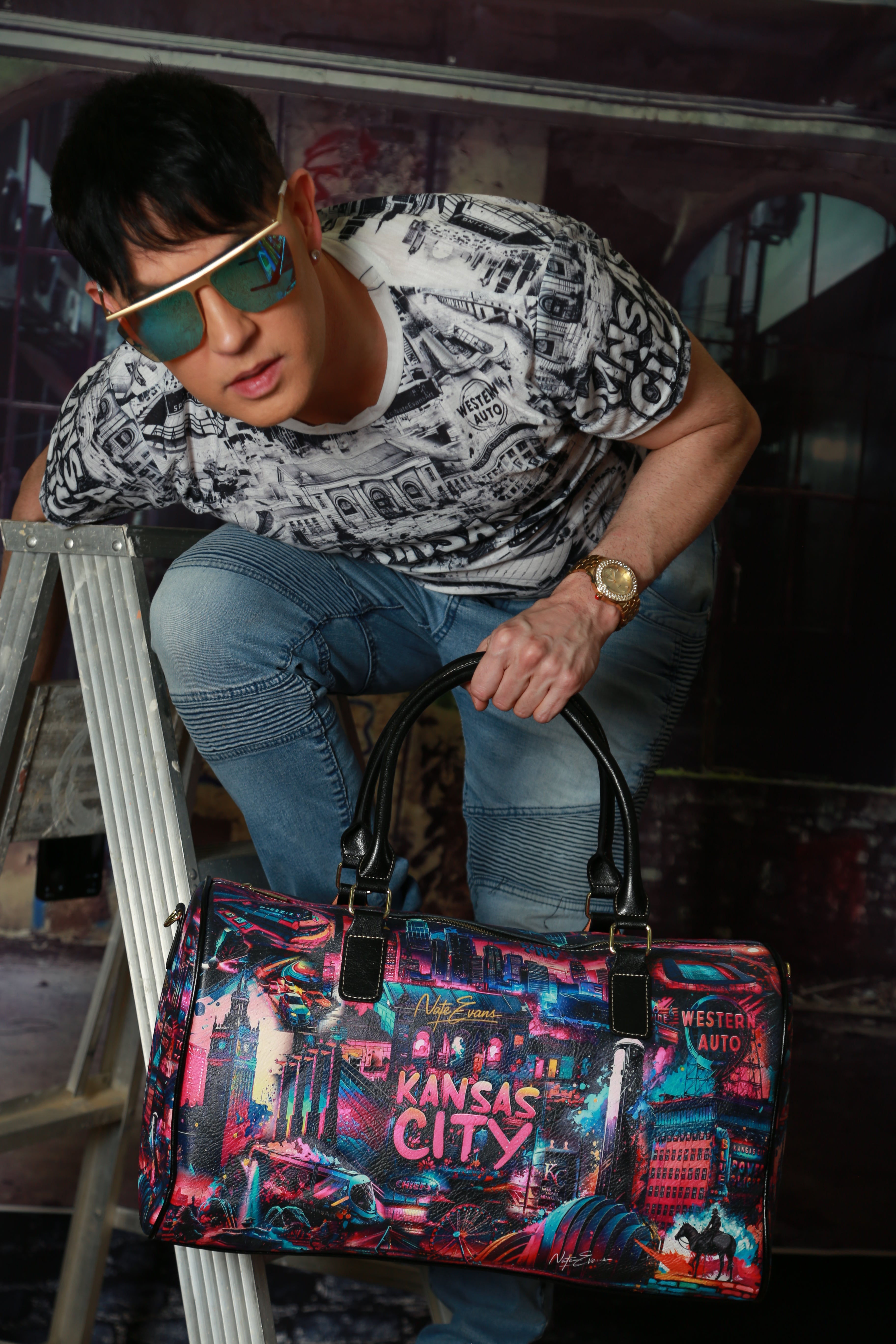 KANSAS CITY Leather Travel Bag "The Speed of Light"