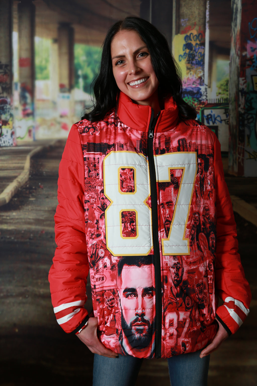 CHIEFS 87 RED KELCE Unisex BUBBLE COAT