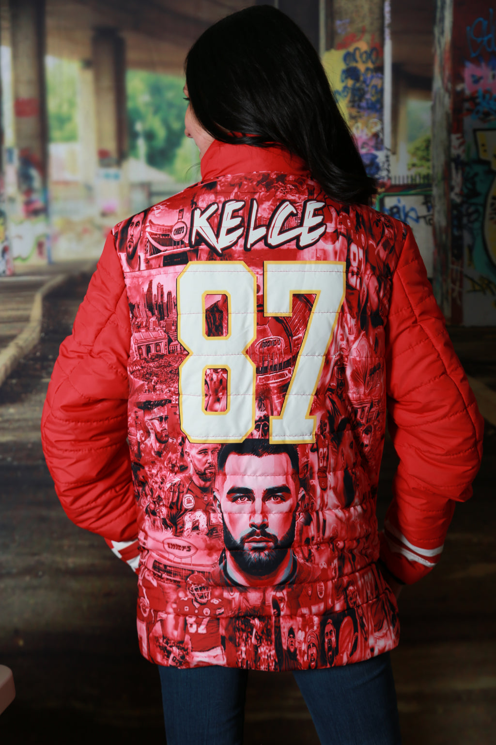 CHIEFS 87 RED KELCE Unisex BUBBLE COAT