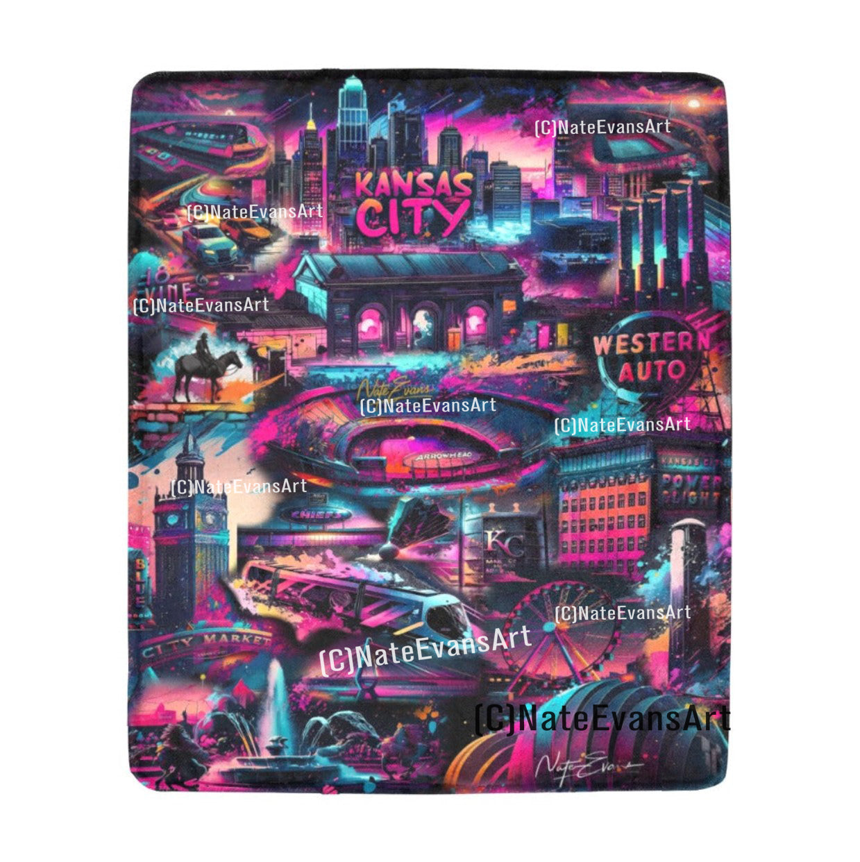 KANSAS CITY Thin Fleece Blanket 50"x60"