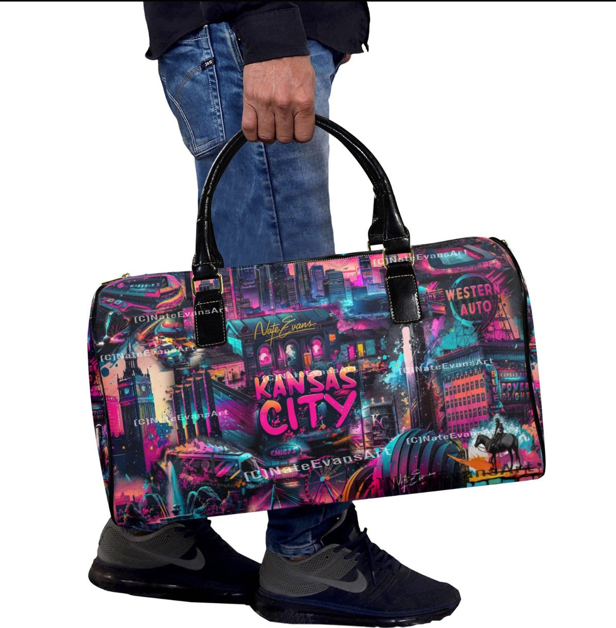 KANSAS CITY Leather Travel Bag "The Speed of Light"
