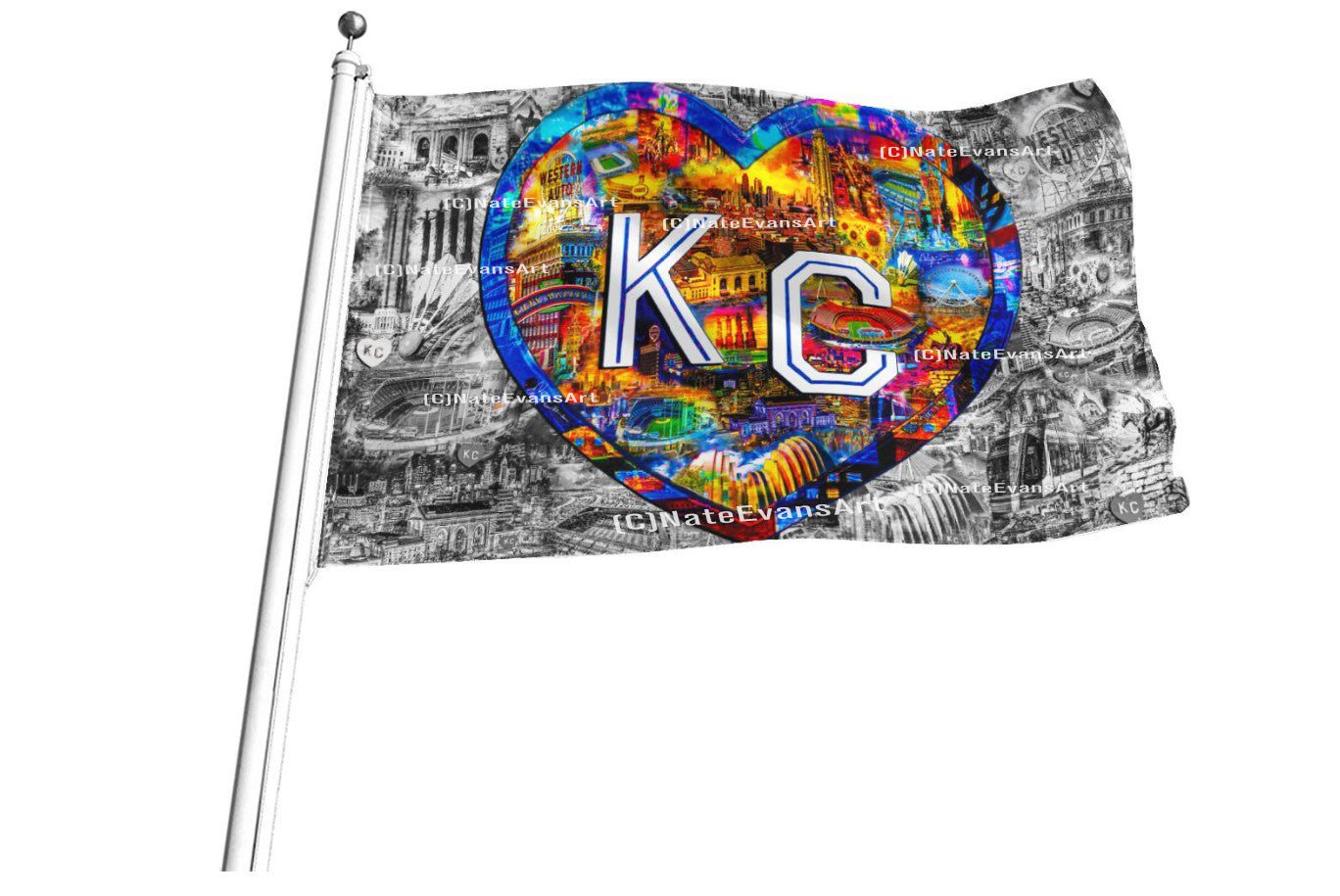 KANSAS CITY Heart Flag